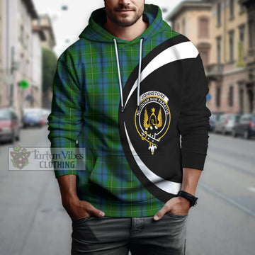 Johnstone (Johnston) Tartan Hoodie with Family Crest Circle Style