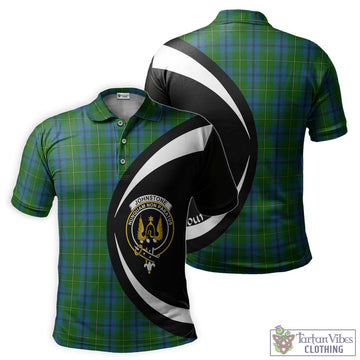 Johnstone (Johnston) Tartan Men's Polo Shirt with Family Crest Circle Style