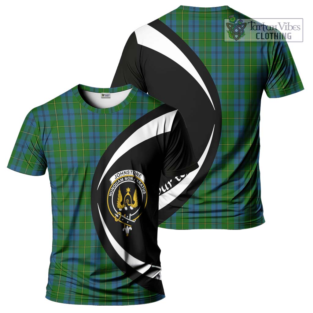 Tartan Vibes Clothing Johnstone Tartan T-Shirt with Family Crest Circle Style