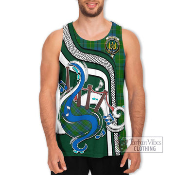 Johnstone (Johnston) Tartan Men's Tank Top with Epic Bagpipe Style