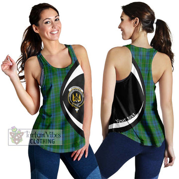 Johnstone (Johnston) Tartan Women's Racerback Tanks with Family Crest Circle Style