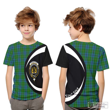 Johnstone (Johnston) Tartan Kid T-Shirt with Family Crest Circle Style