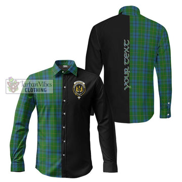 Johnstone (Johnston) Tartan Long Sleeve Button Shirt with Family Crest and Half Of Me Style