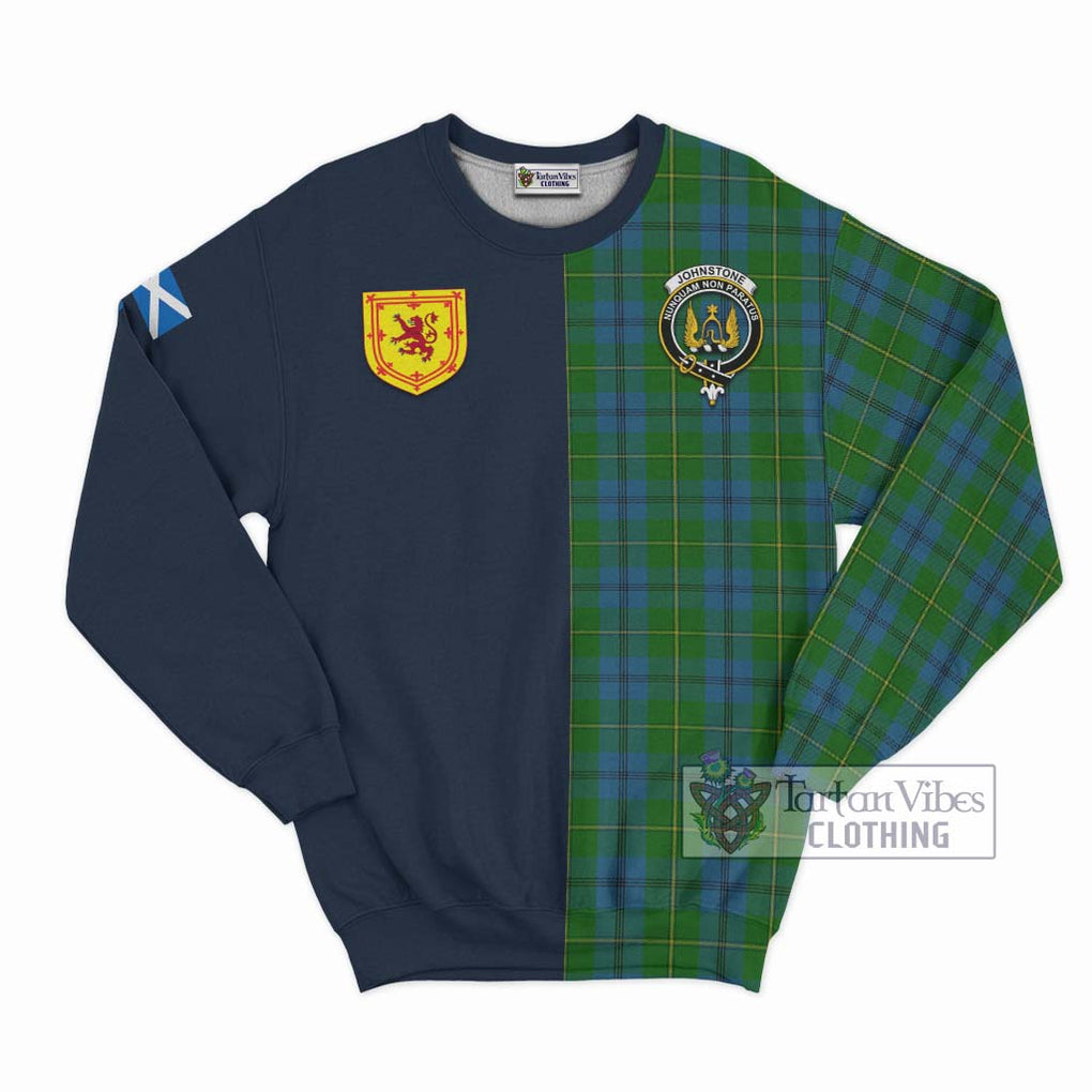 Tartan Vibes Clothing Johnstone Tartan Sweatshirt with Scottish Lion Royal Arm Half Style