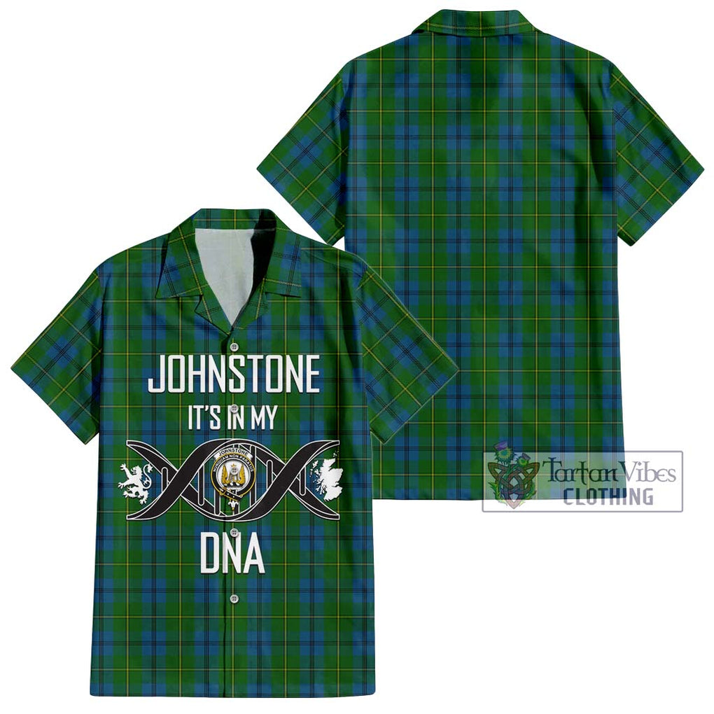 Johnstone (Johnston) Tartan Short Sleeve Button Shirt with Family Crest DNA In Me Style Kid - Tartanvibesclothing Shop