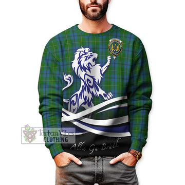 Johnstone (Johnston) Tartan Sweatshirt with Alba Gu Brath Regal Lion Emblem