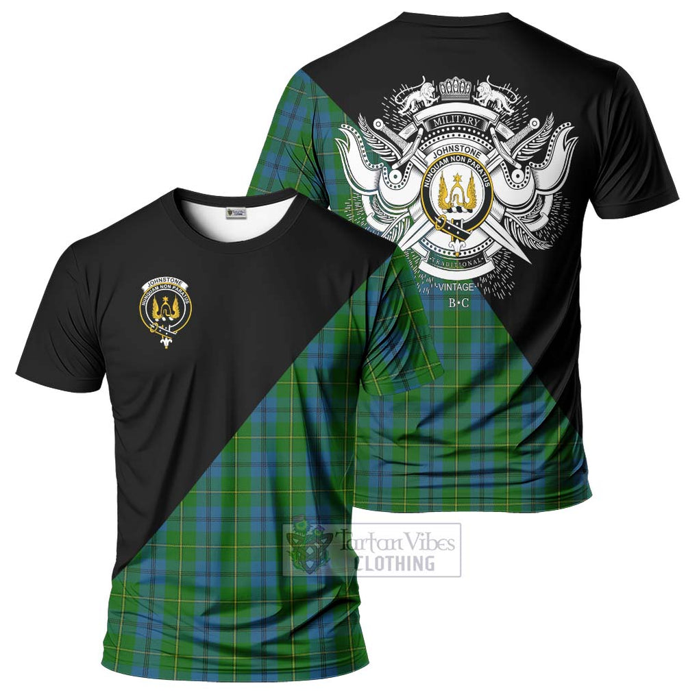 Johnstone (Johnston) Tartan T-Shirt with Family Crest and Military Logo Style Kid's Shirt - Tartanvibesclothing Shop