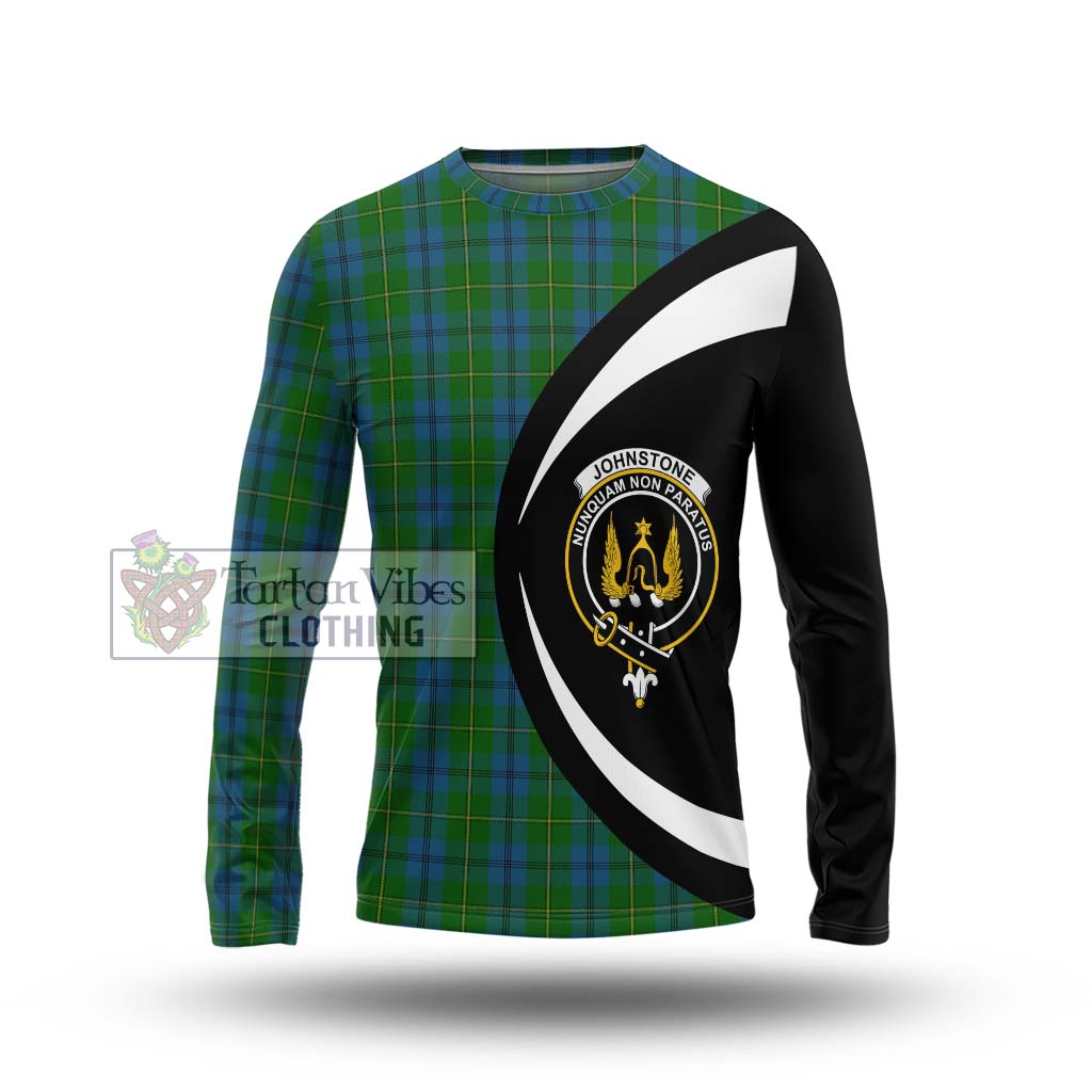 Johnstone (Johnston) Tartan Long Sleeve T-Shirt with Family Crest Circle Style Unisex - Tartan Vibes Clothing