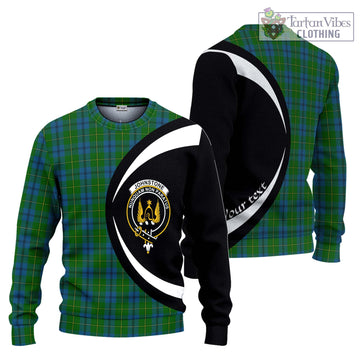 Johnstone (Johnston) Tartan Ugly Sweater with Family Crest Circle Style