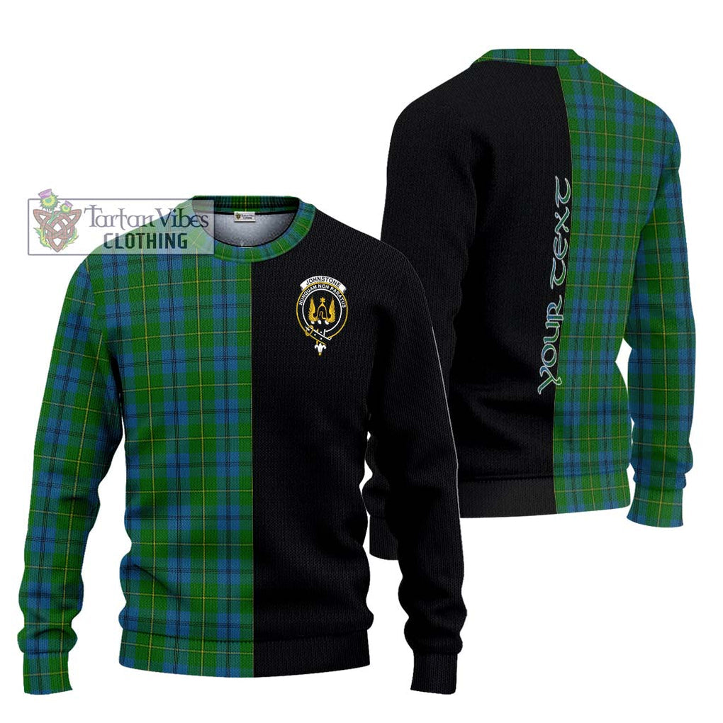 Johnstone (Johnston) Tartan Knitted Sweater with Family Crest and Half Of Me Style Unisex - Tartanvibesclothing Shop