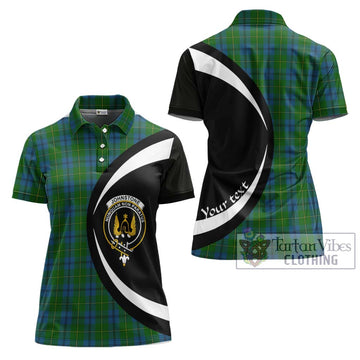 Johnstone (Johnston) Tartan Women's Polo Shirt with Family Crest Circle Style