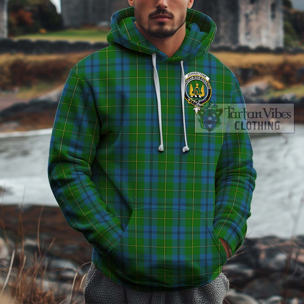 Johnstone (Johnston) Tartan Cotton Hoodie with Family Crest Pullover Hoodie XS - Tartan Vibes Clothing