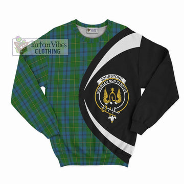 Johnstone (Johnston) Tartan Sweatshirt with Family Crest Circle Style