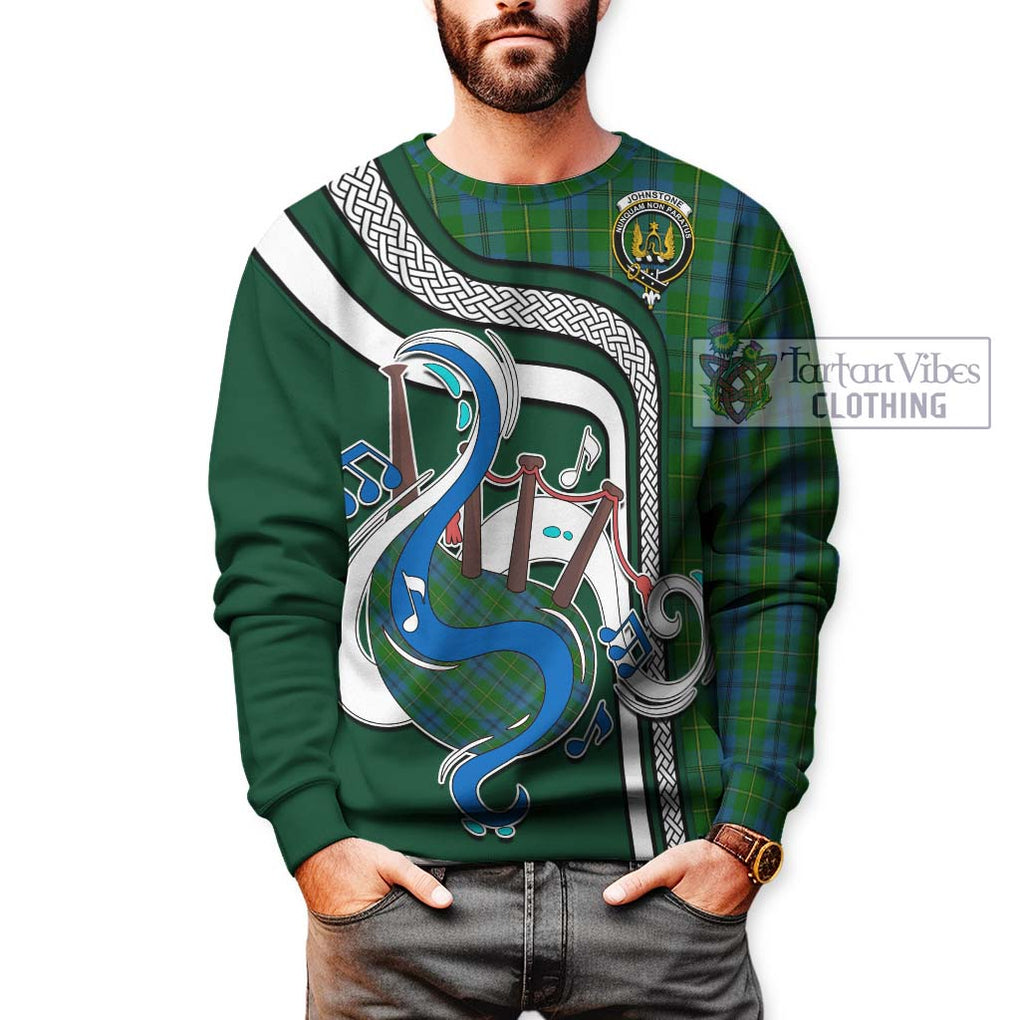 Tartan Vibes Clothing Johnstone Tartan Sweatshirt with Epic Bagpipe Style