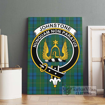 Johnstone (Johnston) Tartan Canvas Print Wall Art with Family Crest