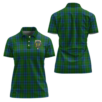 Johnstone Tartan Polo Shirt with Family Crest For Women