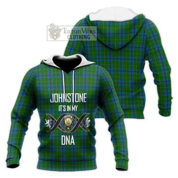 Johnstone (Johnston) Tartan Knitted Hoodie with Family Crest DNA In Me Style