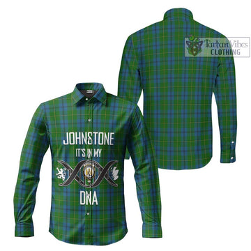 Johnstone (Johnston) Tartan Long Sleeve Button Shirt with Family Crest DNA In Me Style