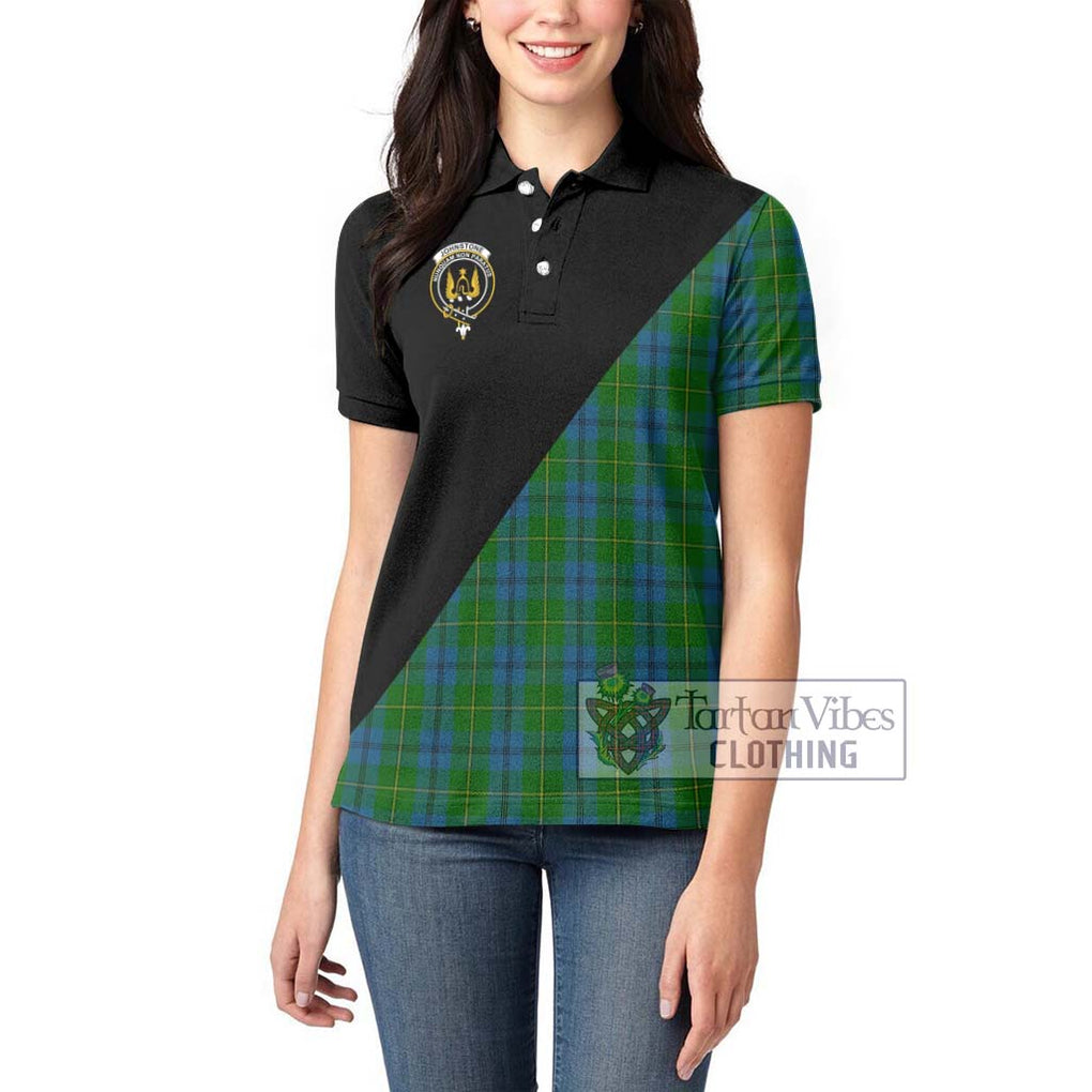 Johnstone (Johnston) Tartan Women's Polo Shirt with Family Crest and Military Logo Style - Tartanvibesclothing Shop