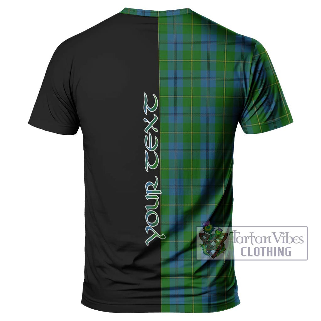 Johnstone (Johnston) Tartan T-Shirt with Family Crest and Half Of Me Style - Tartanvibesclothing Shop