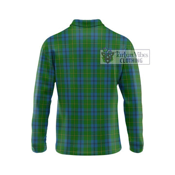 Johnstone (Johnston) Tartan Long Sleeve Polo Shirt with Family Crest DNA In Me Style