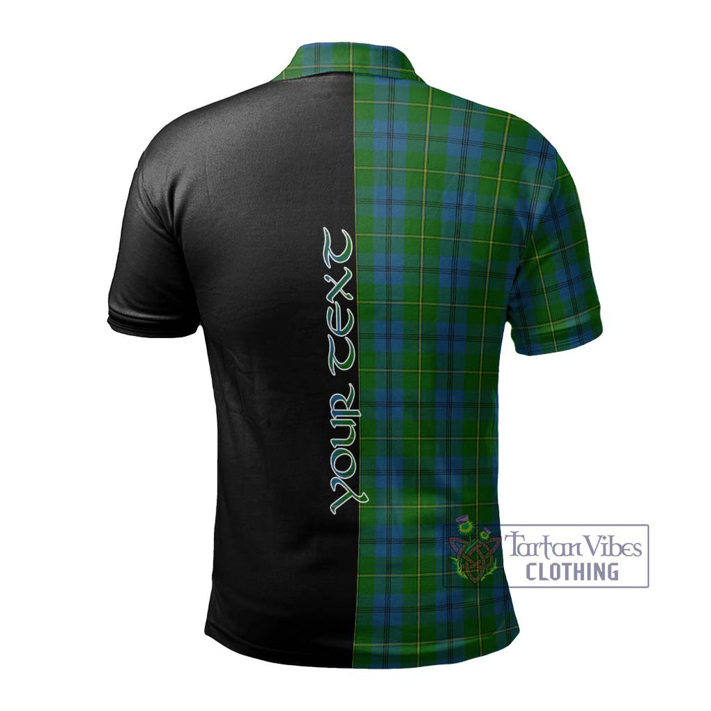 Johnstone (Johnston) Tartan Polo Shirt with Family Crest and Half Of Me Style - Tartanvibesclothing Shop