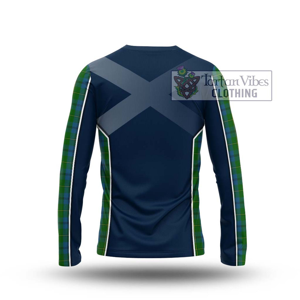 Johnstone (Johnston) Tartan Long Sleeve T-Shirt with Family Crest and Lion Rampant Vibes Sport Style - Tartan Vibes Clothing