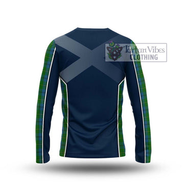 Johnstone (Johnston) Tartan Long Sleeve T-Shirt with Family Crest and Lion Rampant Vibes Sport Style