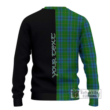 Johnstone (Johnston) Tartan Ugly Sweater with Family Crest and Half Of Me Style