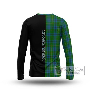 Johnstone (Johnston) Tartan Long Sleeve T-Shirt with Family Crest and Half Of Me Style