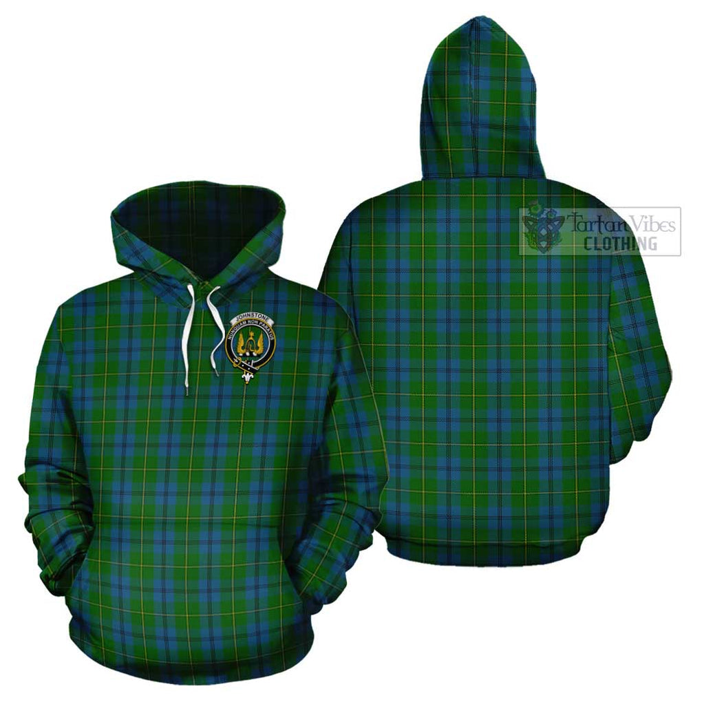 Johnstone (Johnston) Tartan Cotton Hoodie with Family Crest Pullover Hoodie - Tartan Vibes Clothing