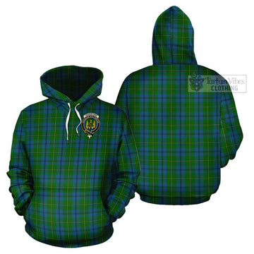 Johnstone (Johnston) Tartan Cotton Hoodie with Family Crest