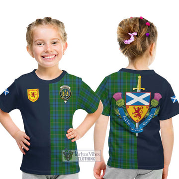 Johnstone (Johnston) Tartan Kid T-Shirt Alba with Scottish Lion Royal Arm Half Style