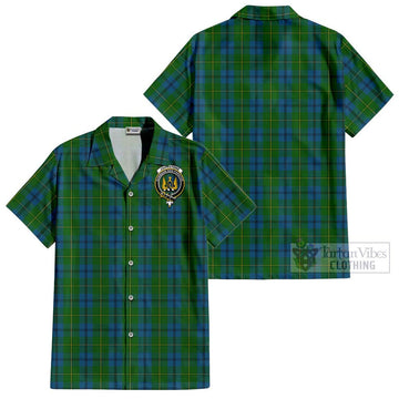 Johnstone (Johnston) Tartan Cotton Hawaiian Shirt with Family Crest