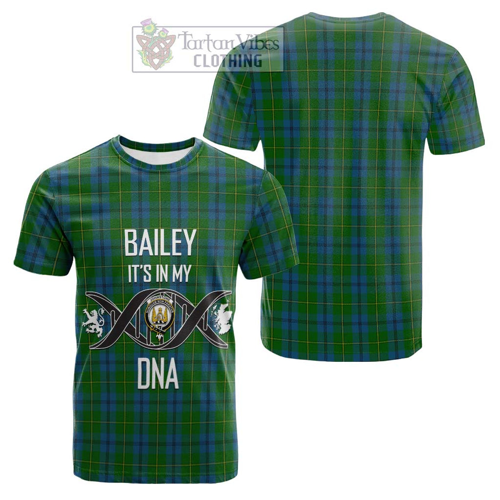 Tartan Vibes Clothing Johnstone Tartan Cotton T-shirt with Family Crest DNA In Me Style