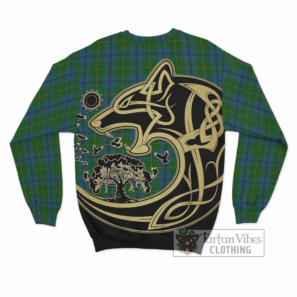 Johnstone (Johnston) Tartan Sweatshirt with Family Crest Celtic Wolf Style - Tartan Vibes Clothing