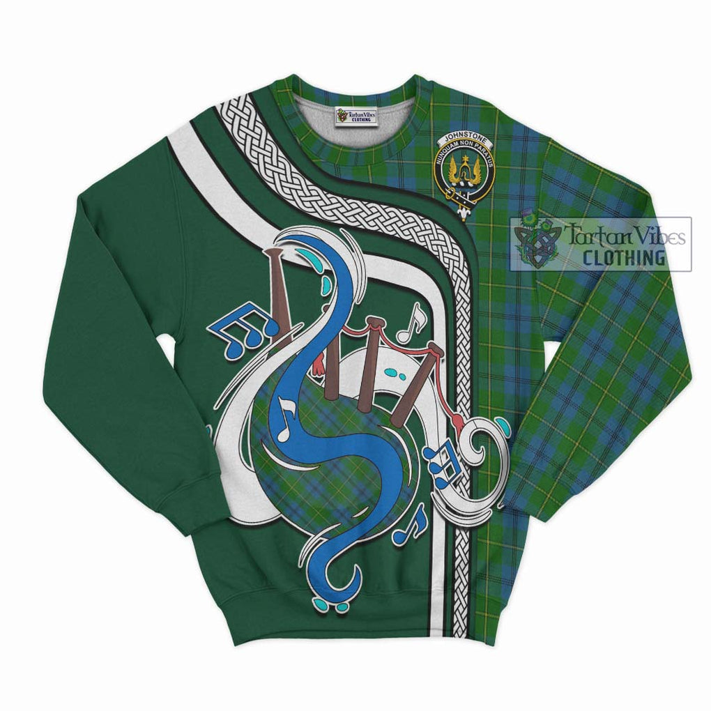 Tartan Vibes Clothing Johnstone Tartan Sweatshirt with Epic Bagpipe Style