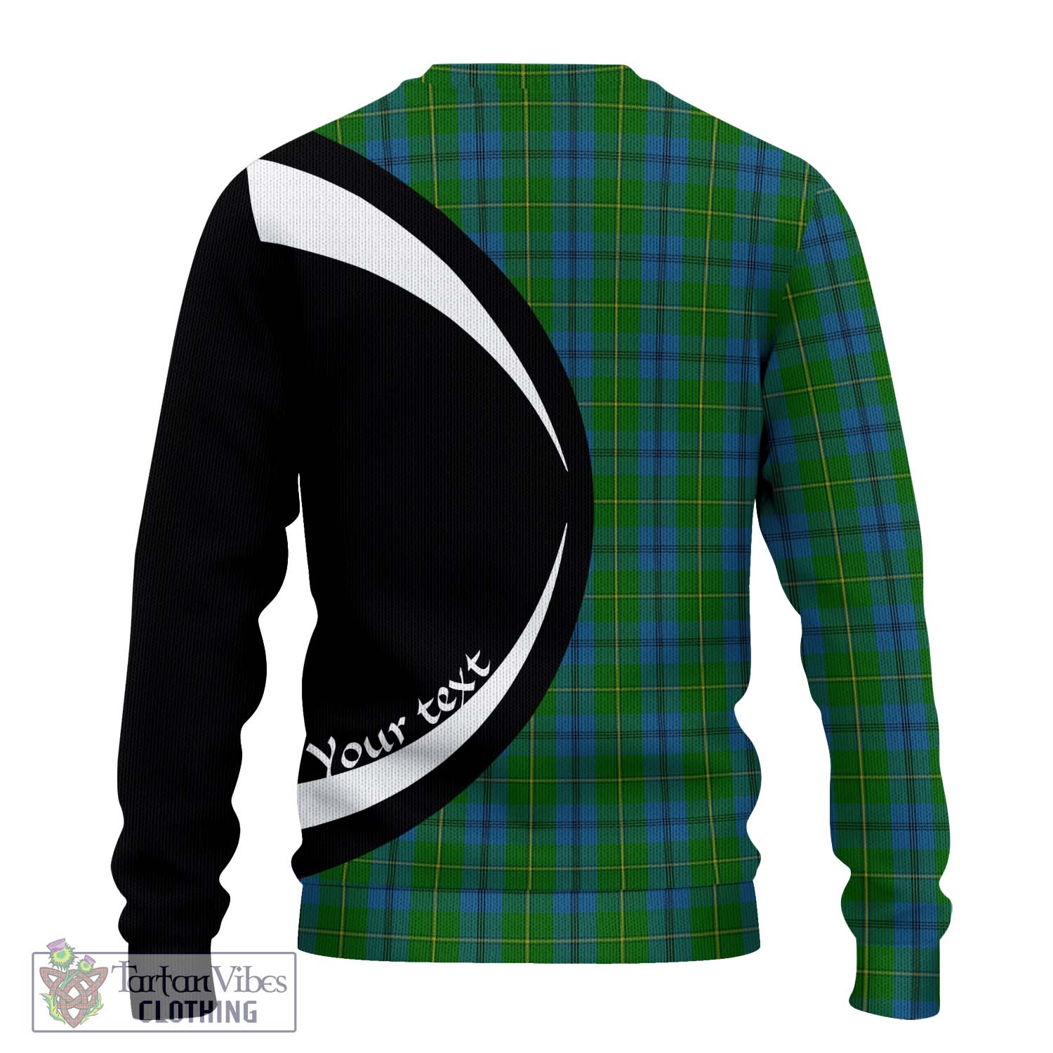 Johnstone (Johnston) Tartan Ugly Sweater with Family Crest Circle Style - Tartan Vibes Clothing