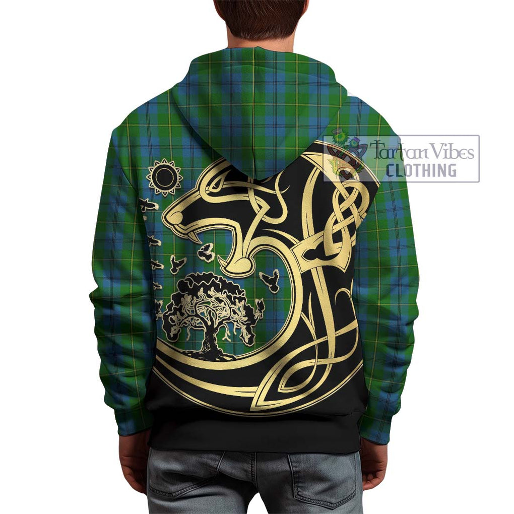 Johnstone (Johnston) Tartan Hoodie with Family Crest Celtic Wolf Style - Tartan Vibes Clothing