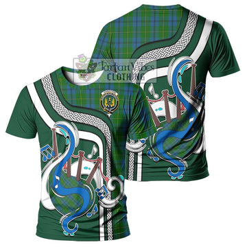 Johnstone (Johnston) Tartan T-Shirt with Epic Bagpipe Style