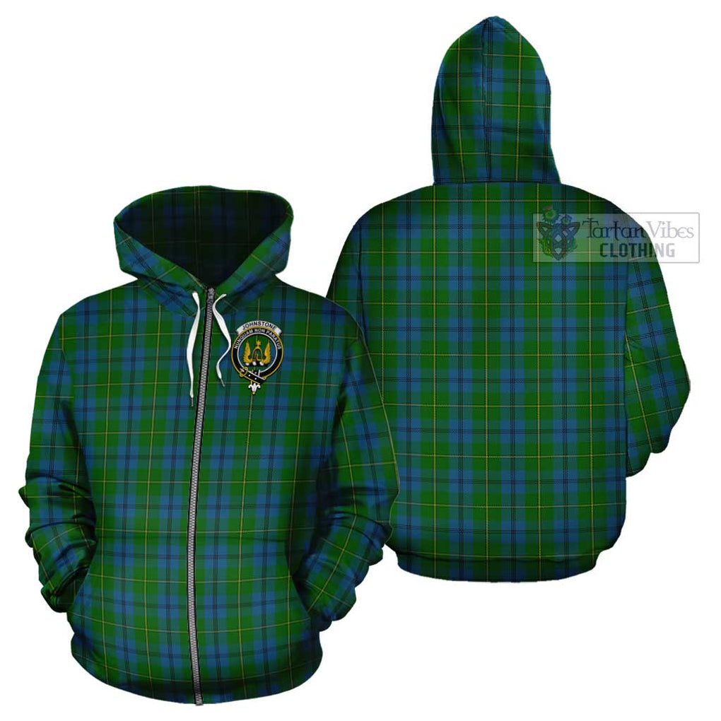 Johnstone (Johnston) Tartan Cotton Hoodie with Family Crest Zip Hoodie - Tartan Vibes Clothing