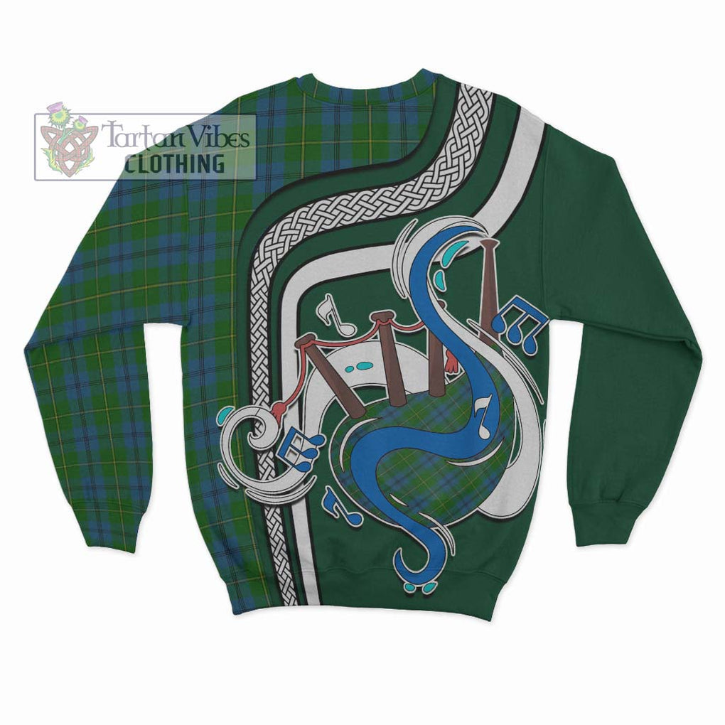 Tartan Vibes Clothing Johnstone Tartan Sweatshirt with Epic Bagpipe Style