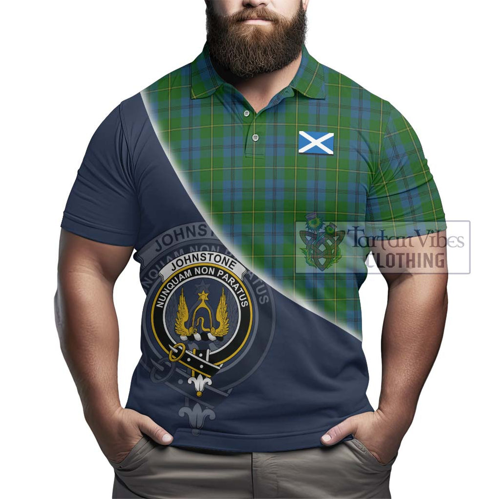 Johnstone (Johnston) Tartan Polo Shirt with Personalised National Flag and Family Crest Half Style - Tartanvibesclothing Shop