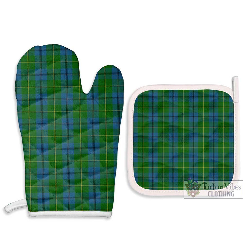 Johnstone (Johnston) Tartan Combo Oven Mitt & Pot-Holder Combo 1 Oven Mitt & 2 Pot-Holder White - Tartan Vibes Clothing