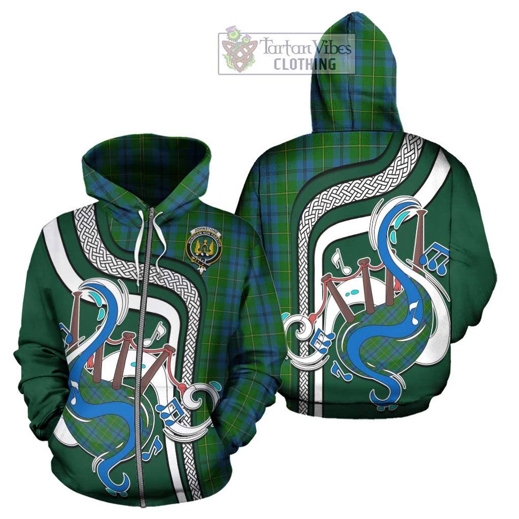 Johnstone (Johnston) Tartan Hoodie with Epic Bagpipe Style - Tartanvibesclothing Shop