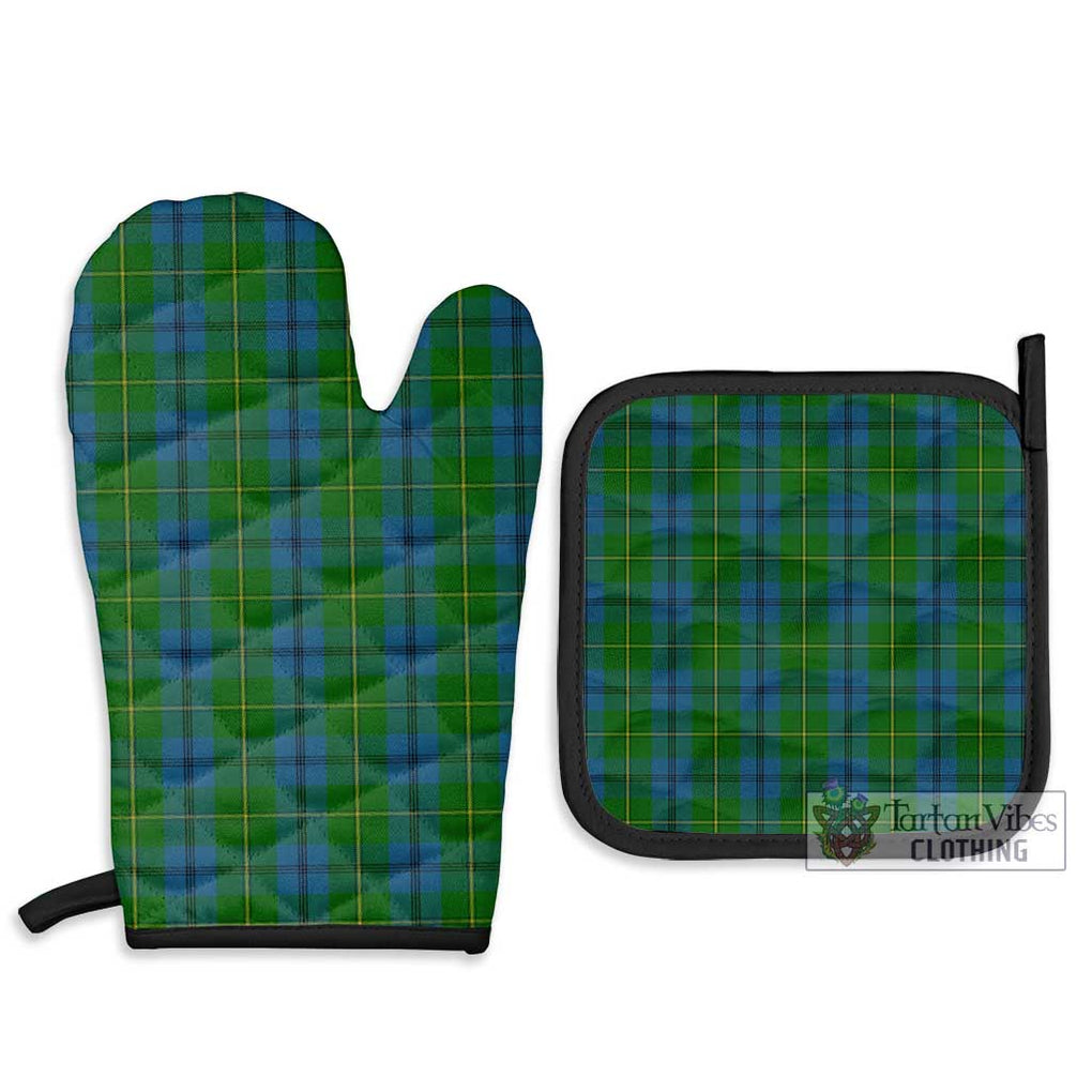 Johnstone (Johnston) Tartan Combo Oven Mitt & Pot-Holder Combo 1 Oven Mitt & 2 Pot-Holder Black - Tartan Vibes Clothing