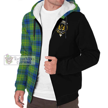 Johnstone Ancient Tartan Sherpa Hoodie with Family Crest and Half Of Me Style