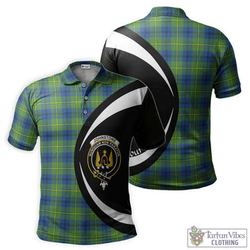 Johnstone Ancient Tartan Men's Polo Shirt with Family Crest Circle Style