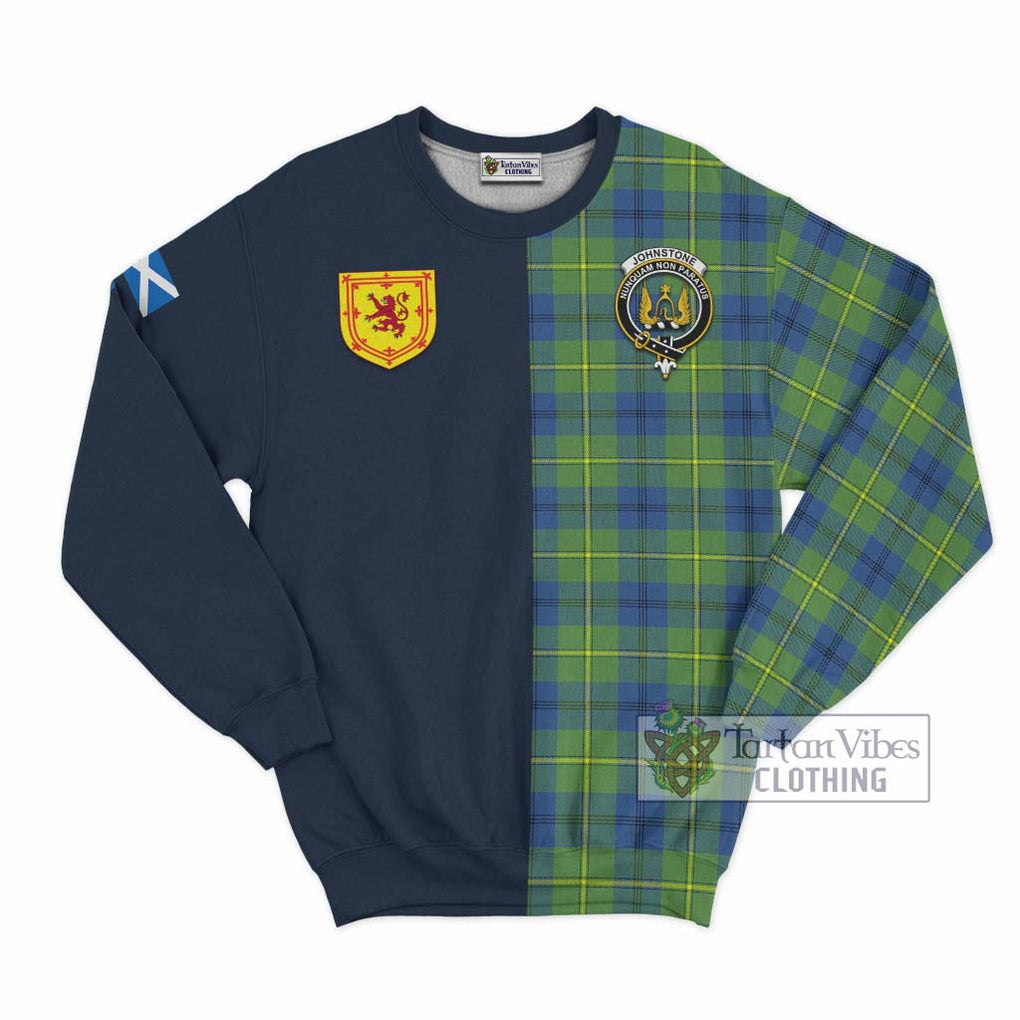 Tartan Vibes Clothing Johnstone Ancient Tartan Sweatshirt with Scottish Lion Royal Arm Half Style