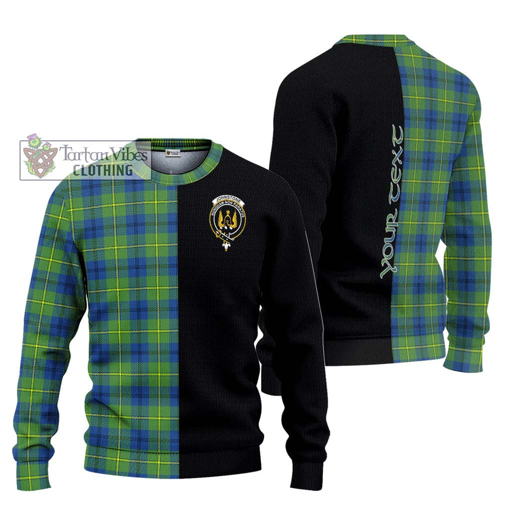 Johnstone Ancient Tartan Knitted Sweater with Family Crest and Half Of Me Style Unisex - Tartanvibesclothing Shop